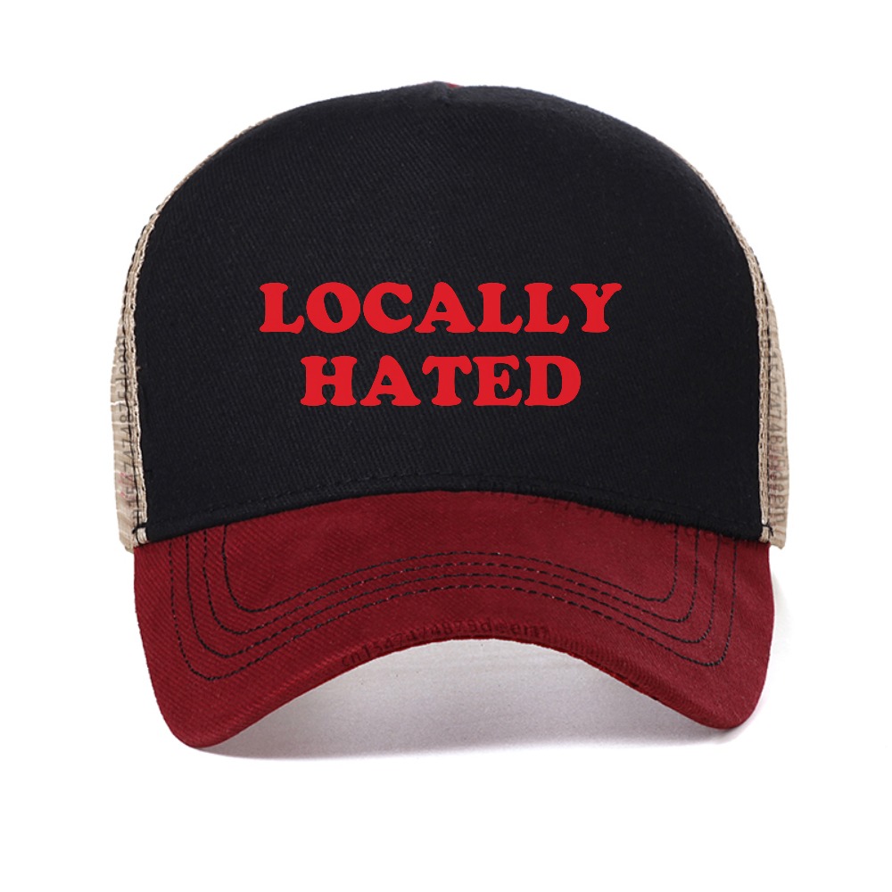 Trucker Cap Mesh - locally hated letter print baseball cap