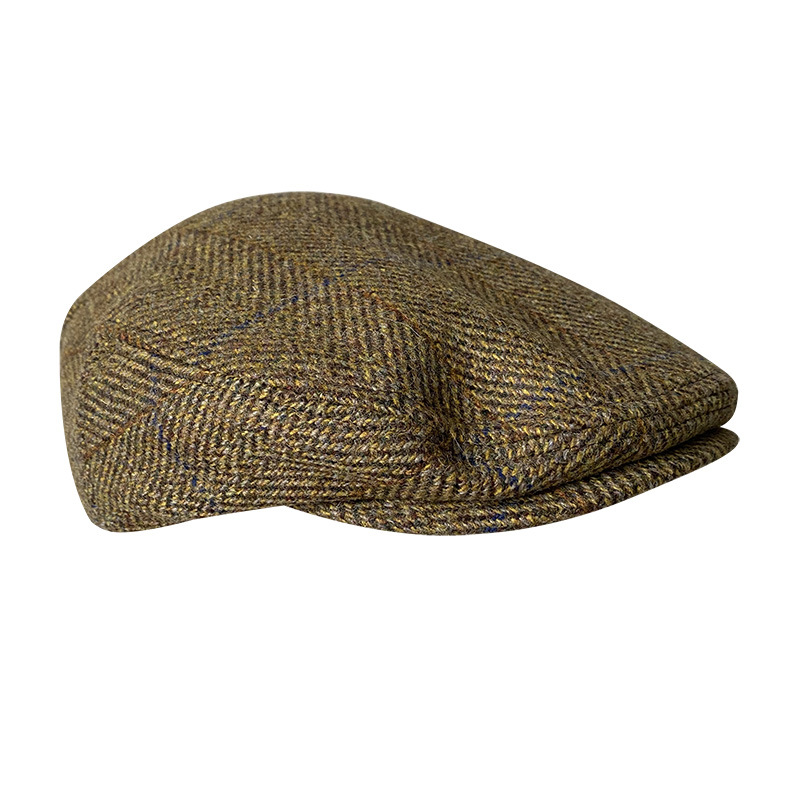 Striped Gray New Wool Flat Cap - Newsboy Cap Ivy 评论和价格