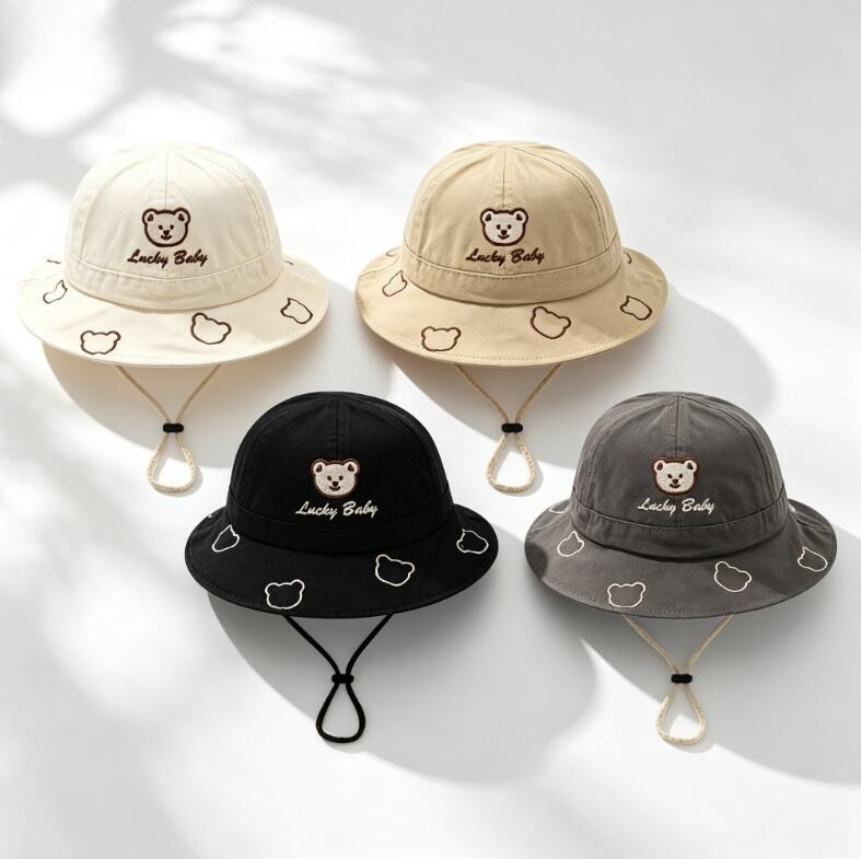 2026 Cute Cartoon Bear Baby Bu - Bucket Hat Cotton 评论和价格