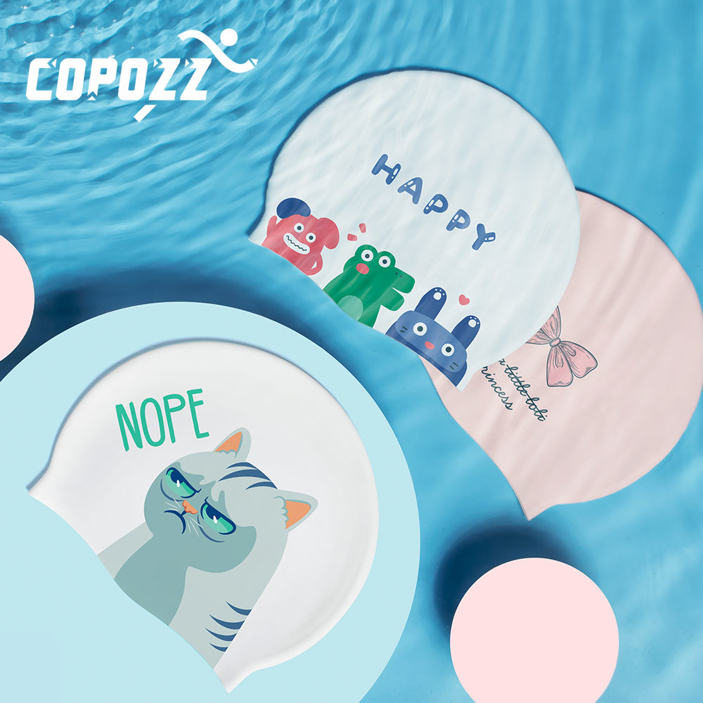 COPOZZ Water Sports Women Men  - Swim Hat Silicone 评论和价格