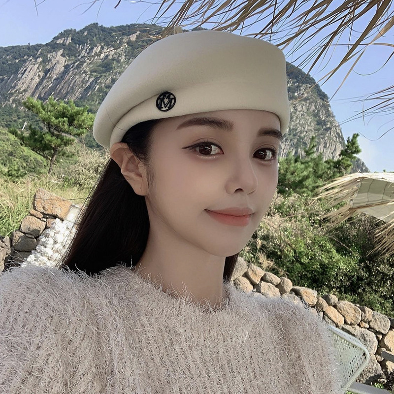 White Wool Beret for Women - C - Beret French Wool 评论和价格