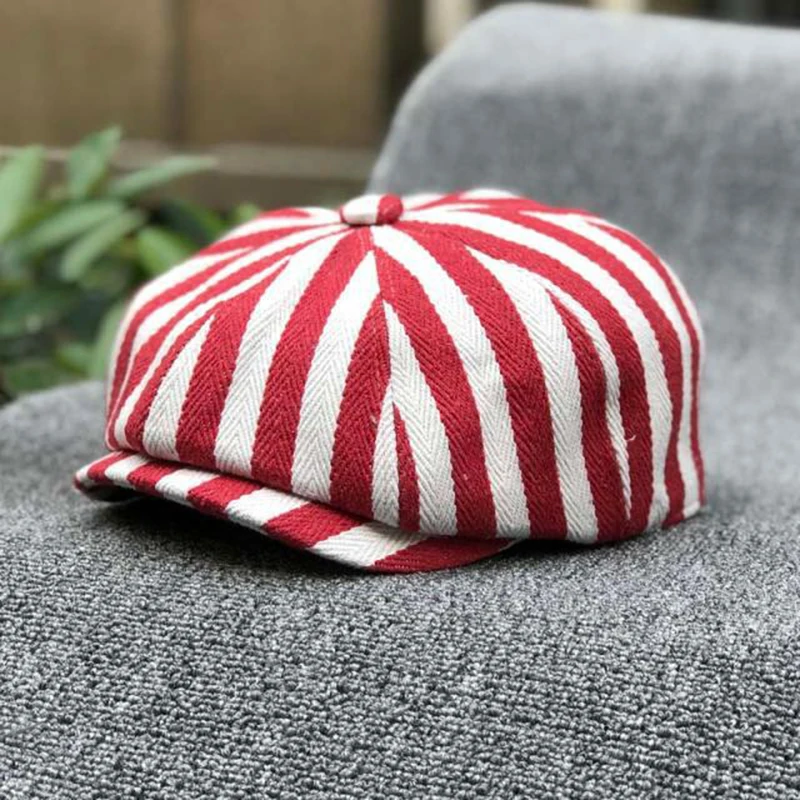 Newsboy Hat Cotton Striped Oct - Dad Hat Cotton 评论和价格