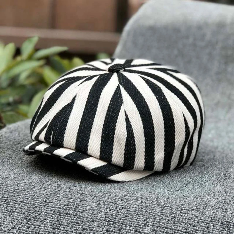Newsboy Hat Cotton Striped Oct - Dad Hat Cotton 评论和价格