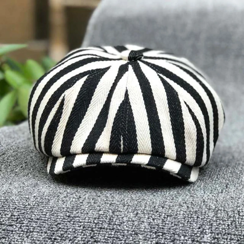 Newsboy Hat Cotton Striped Oct - Dad Hat Cotton 评论和价格