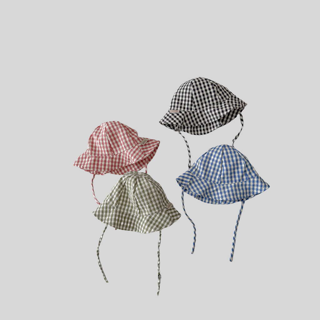Ins Style Plaid Baby Bucket Ha - Bucket Hat Cotton 评论和价格